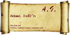 Adami Iván névjegykártya
